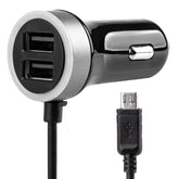 USB-billader til bil med microUSB og to USB-porte