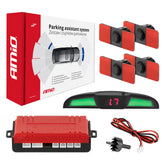Parkeringsassistent med LED COB-display og fire sorte sensorer