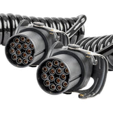 Spiralkabel til trailer med 2 x 15-pin stik