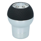 Carpoint gearknop i aluminium/sort læder, rund