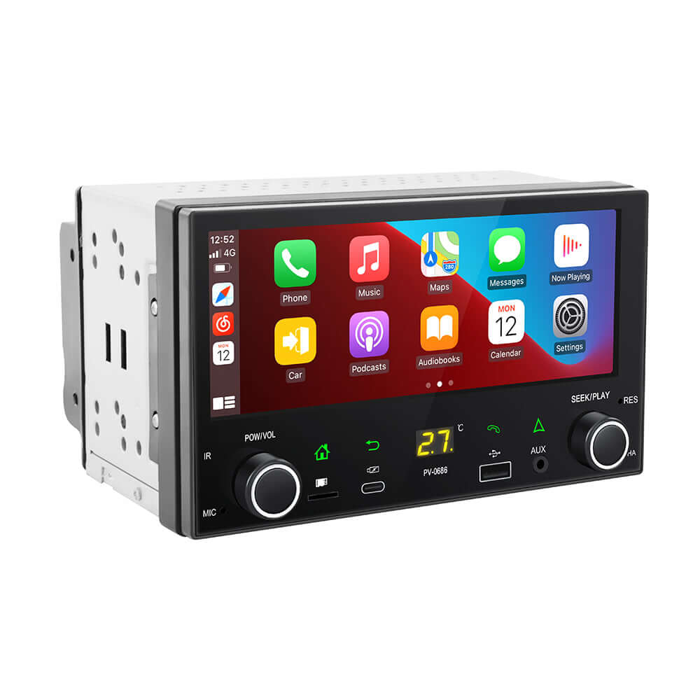 2DIN Touch Skærm Radio 6.86" – Trådløs Apple CarPlay & Android Auto (Universal)
