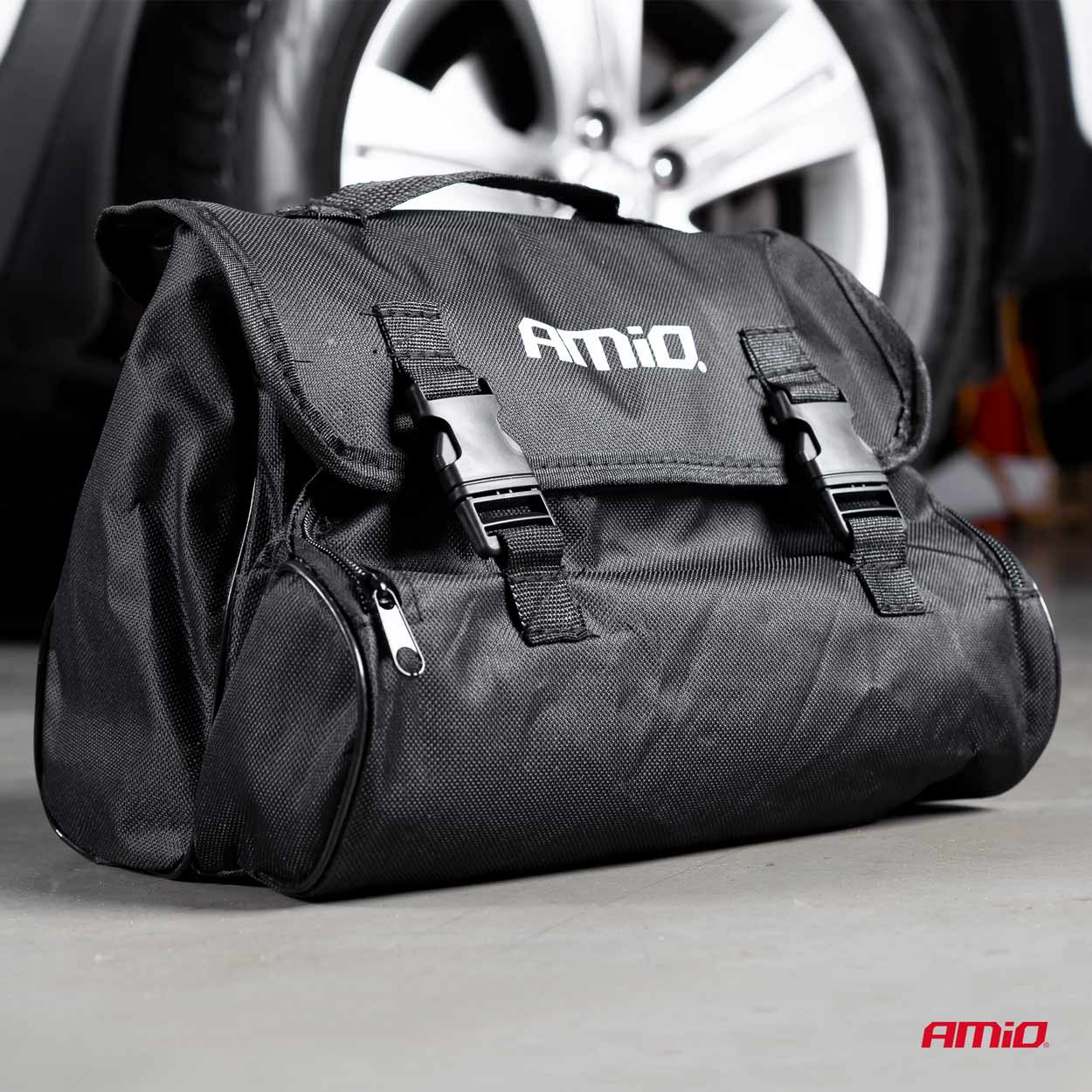 Bilkompressor med opbevaringstaske