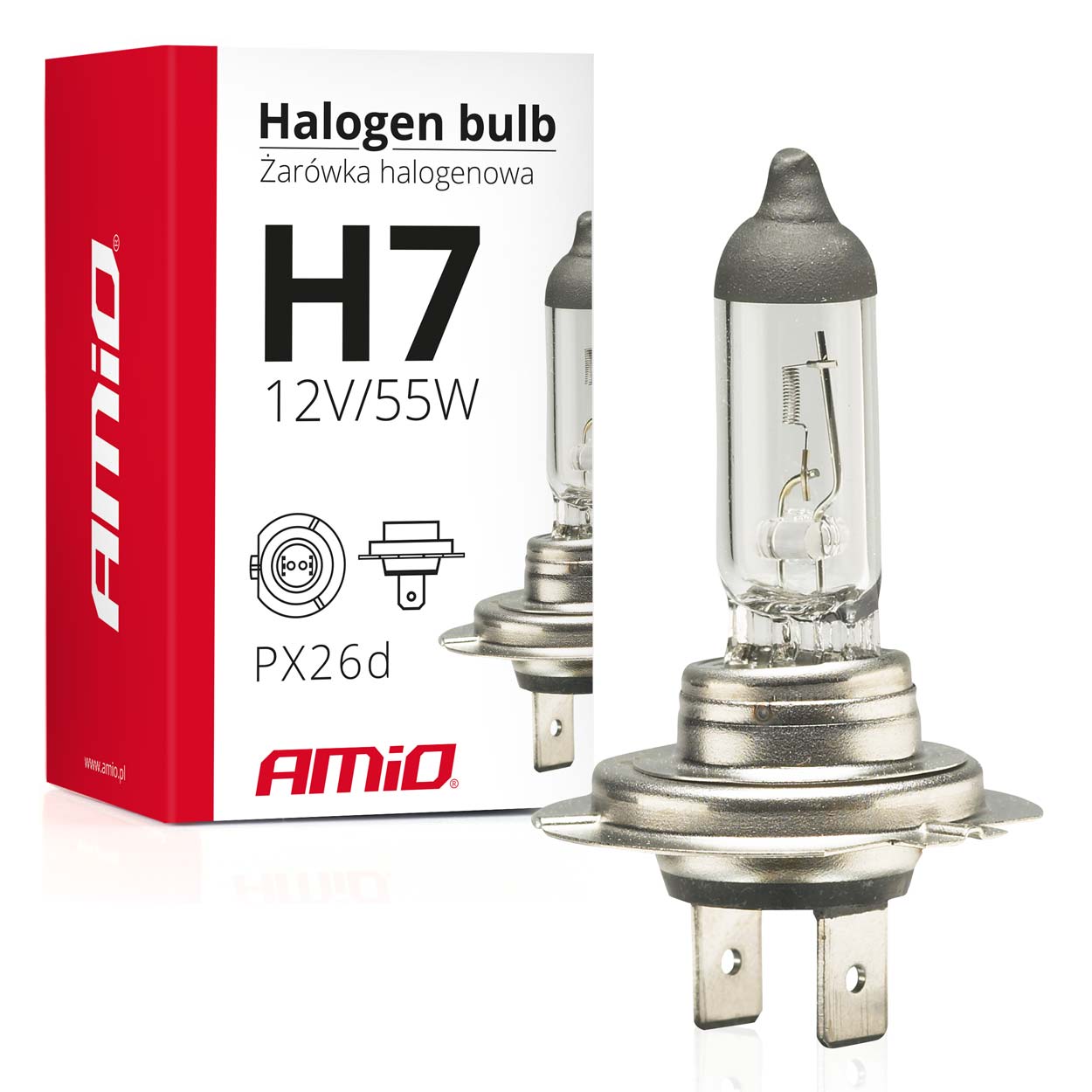 H7 halogenpære 12V 55W med UV-filter