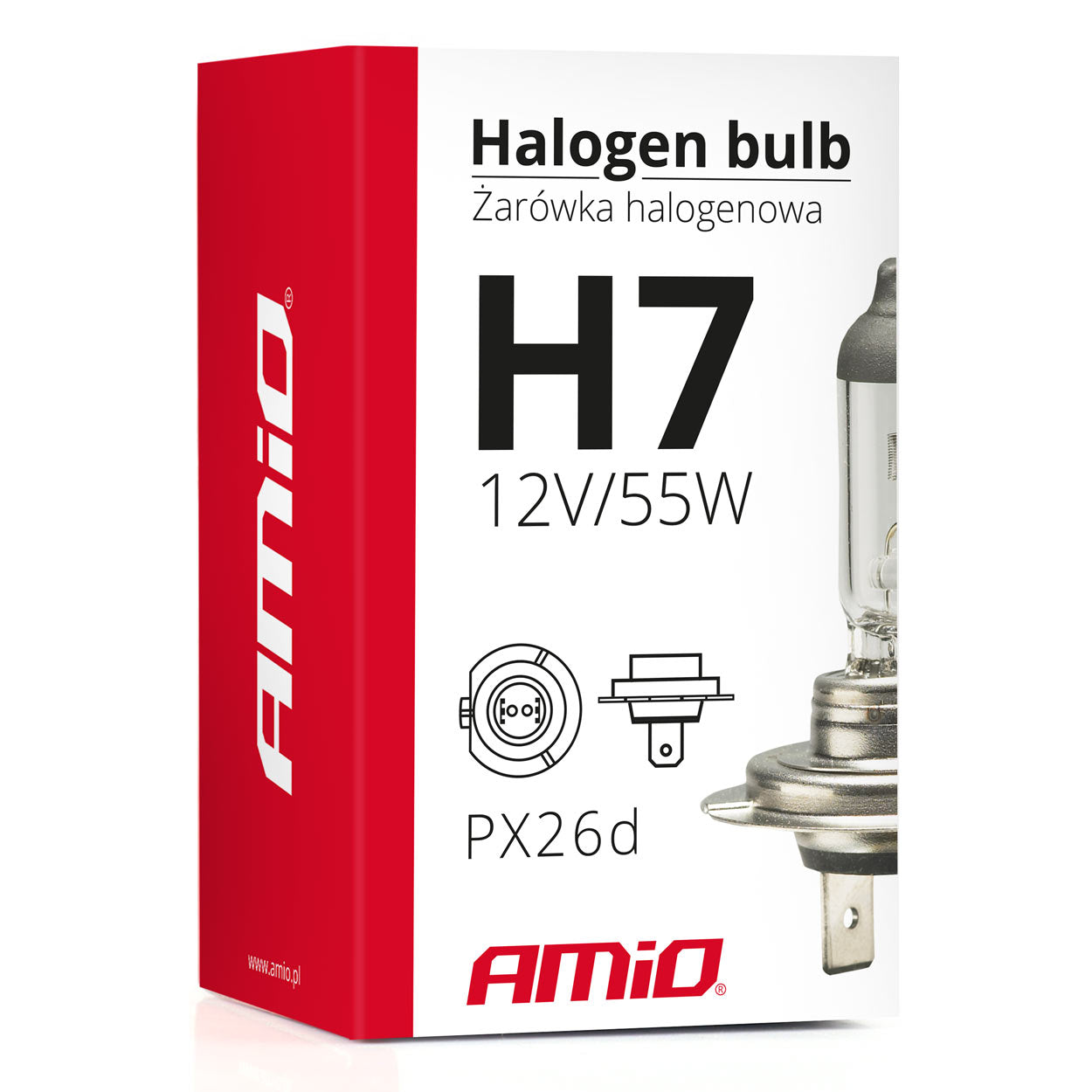 H7 halogenpære med PX26d-sokkel og UV-filter