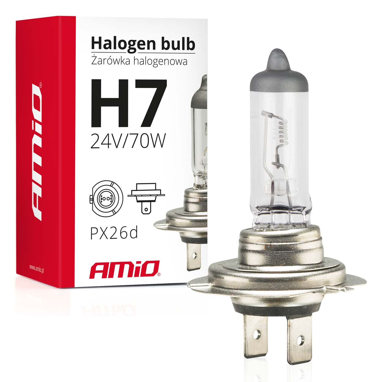 Halogenpære H7 24V 70W med UV-filter