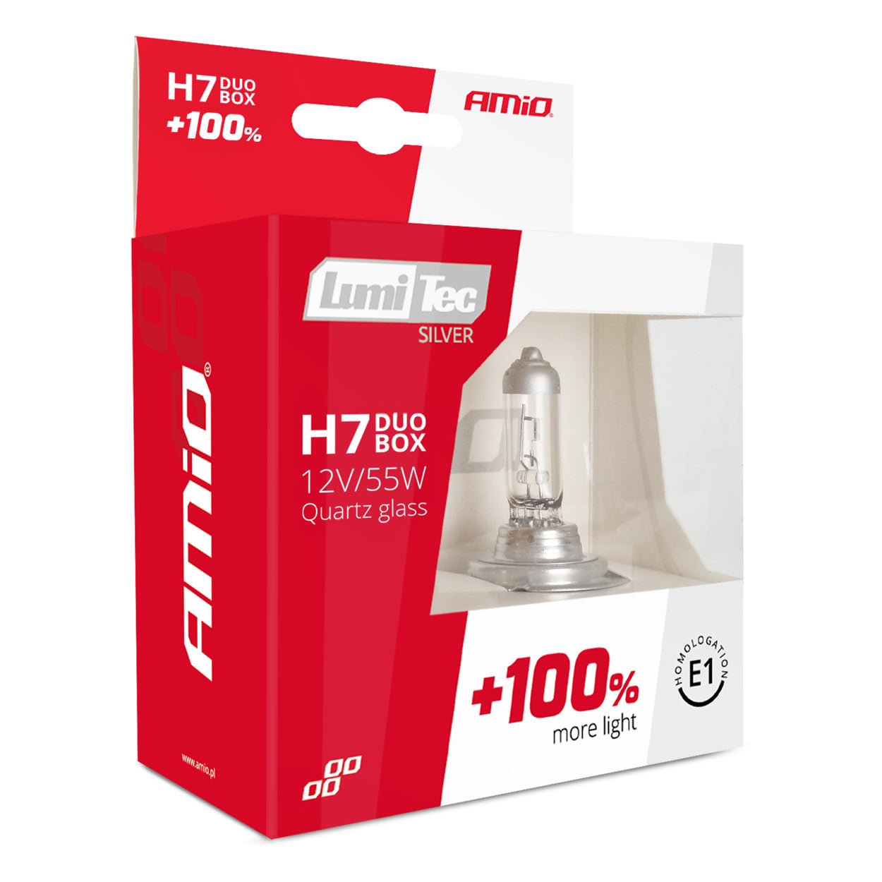 Pakke med 2 H7 halogenpærer LumiTec Silver