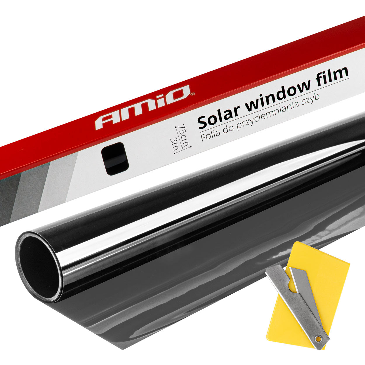 Sort solfilm på 75 x 300 cm med 30 procent lysgennemgang
