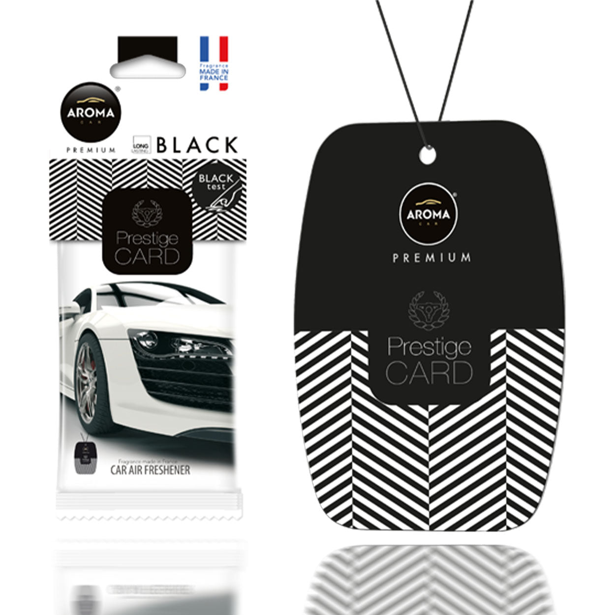 Aroma Prestige Card Black hængende bilduft i cellulose