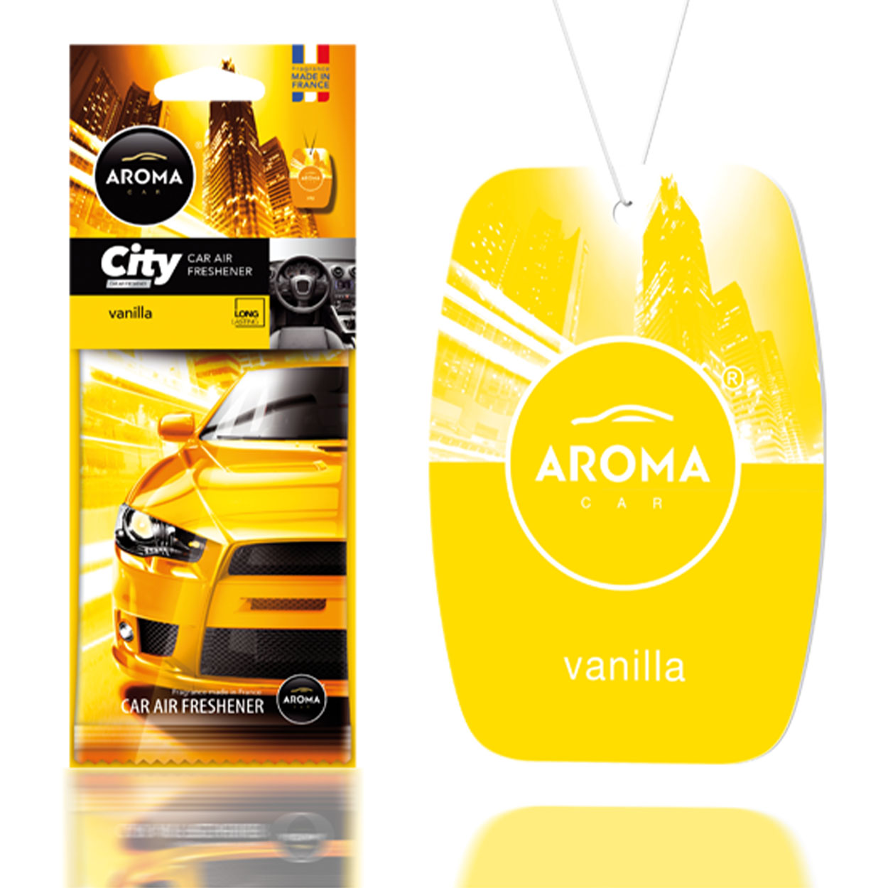 Aroma Car City Card bilduft med vaniljeduft
