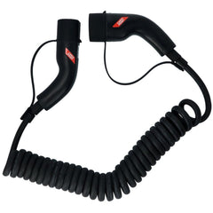 Carpoint spiralladekabel til elbiler Type 2 til Type 2, 32 A, 3-faset, 6 meter