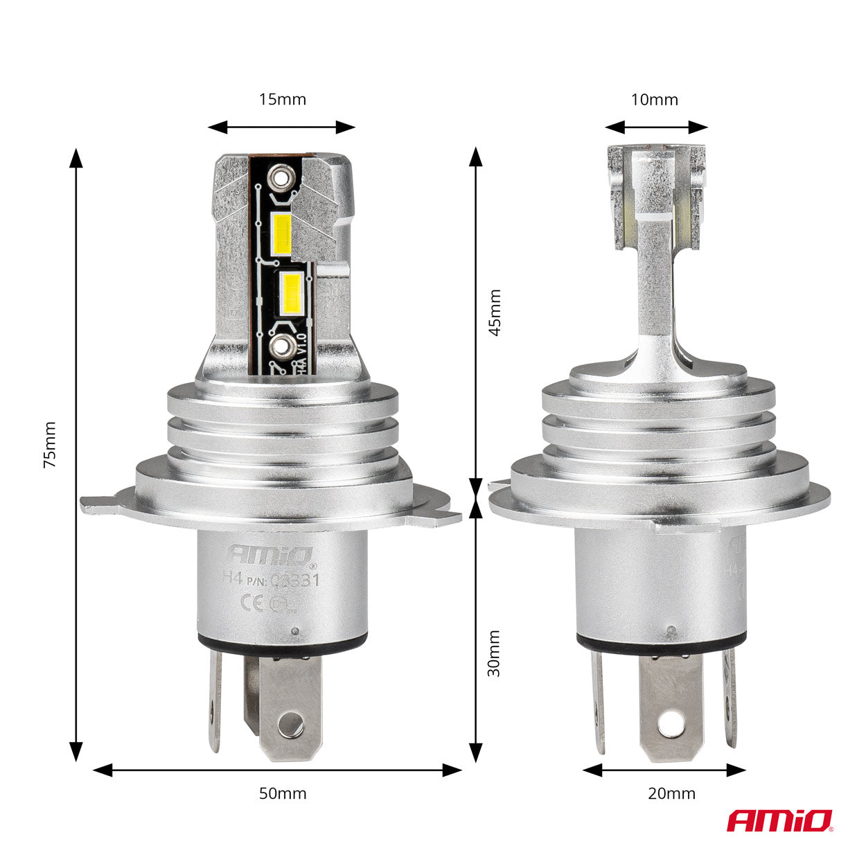 LED-pærer H4/H19 med CSP-teknologi