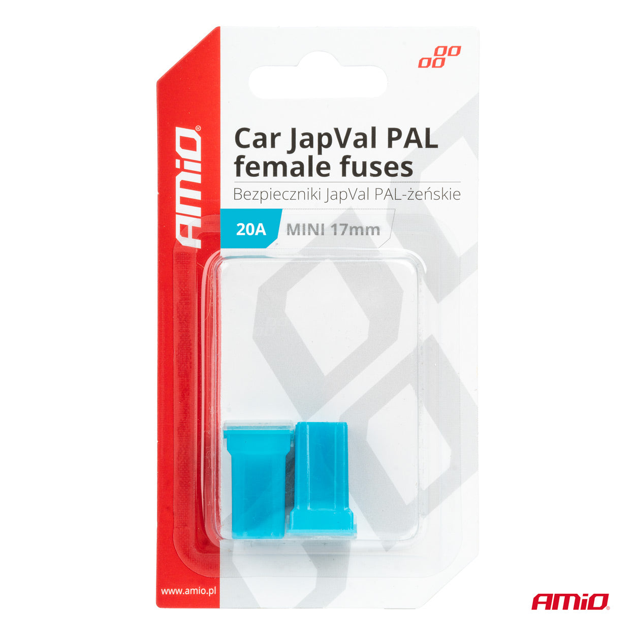 JAPVAL PAL female mini-sikringer med 17 mm dimension