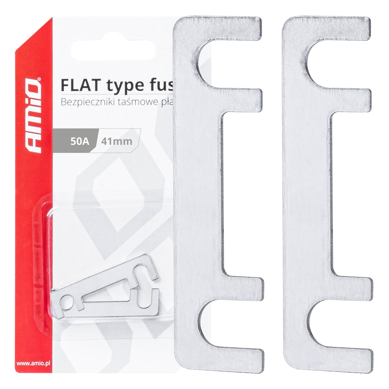 Fladsikringer 50 A, 41 x 11 mm, 2 stk.