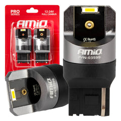LED-pære W21W med 7440 SMD, CANBUS og hvidt 6000K lys