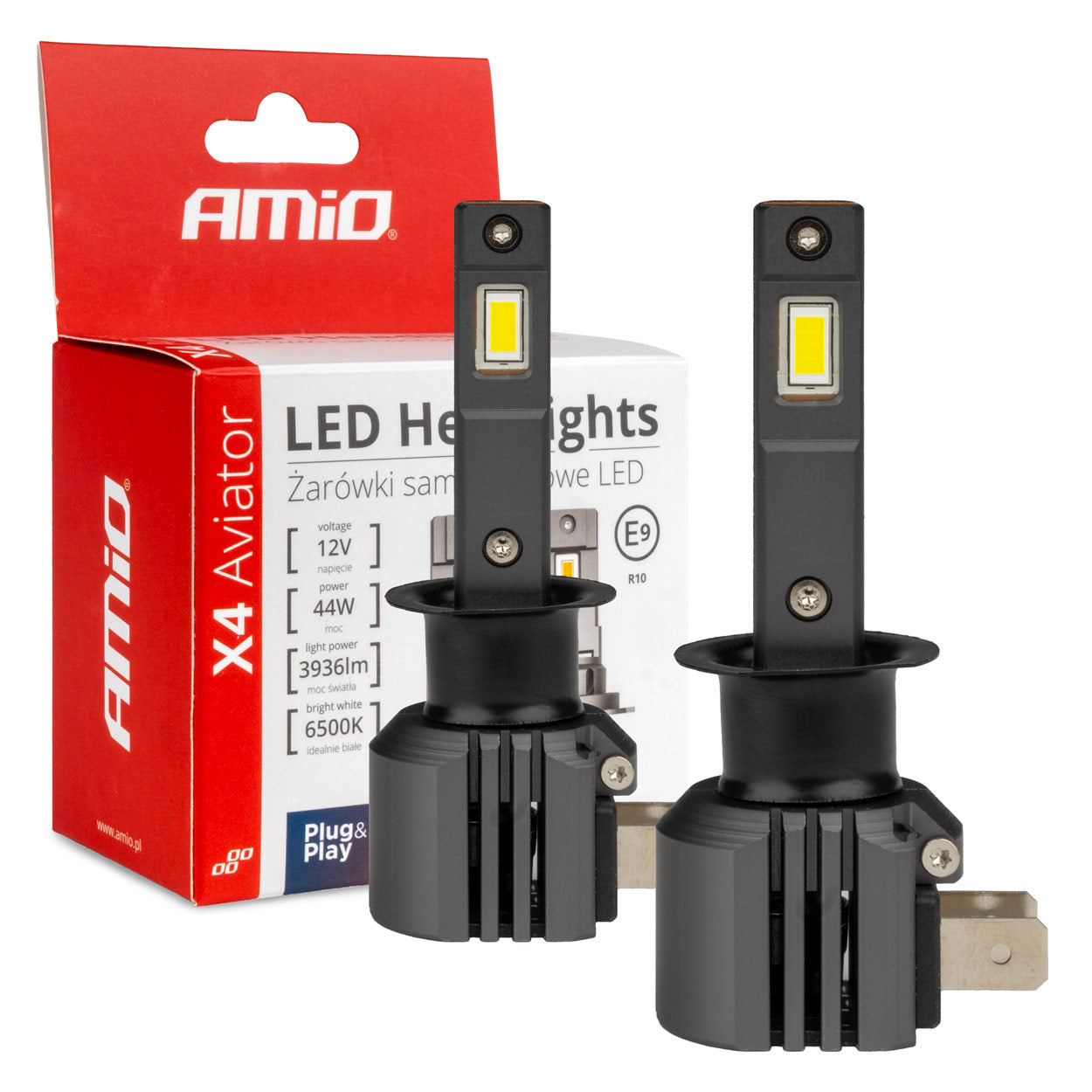 H1 LED-pærer X4 AVIATOR med 6500K lys