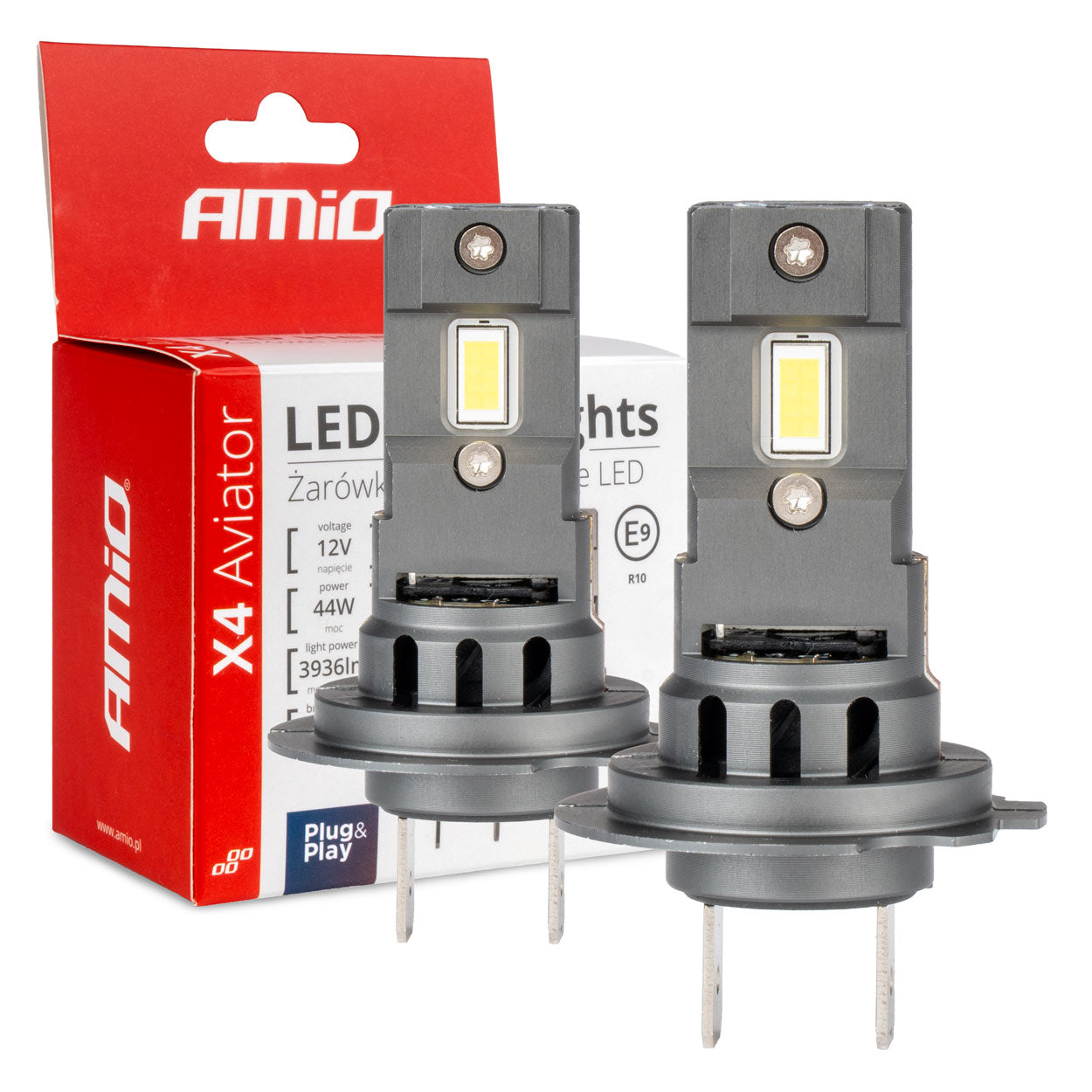 LED-forlygter X4 AVIATOR til H7 og H18