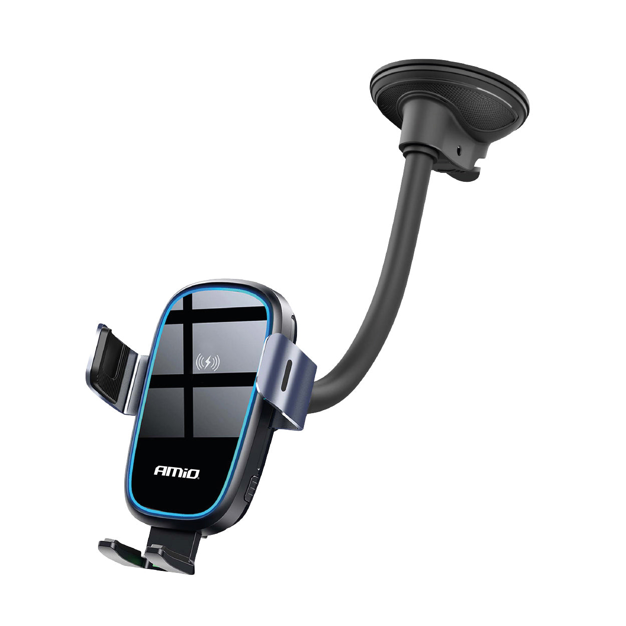 Mobilholder til bil med trådløs oplader og sugekop
