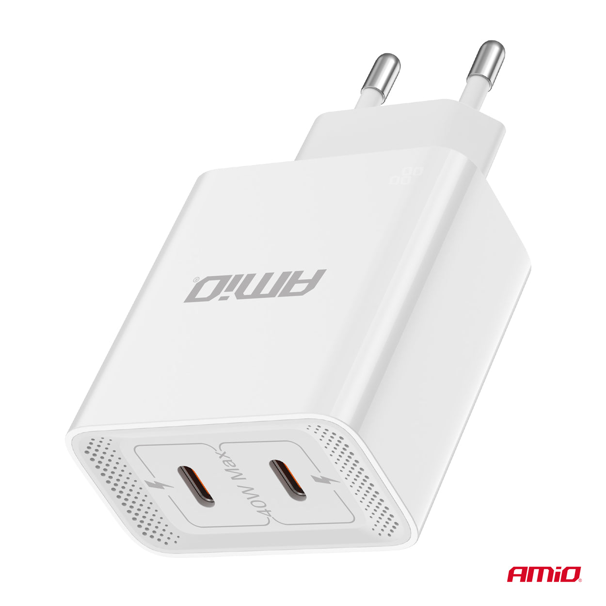 Hvid USB-C-vægoplader med 40 W effekt
