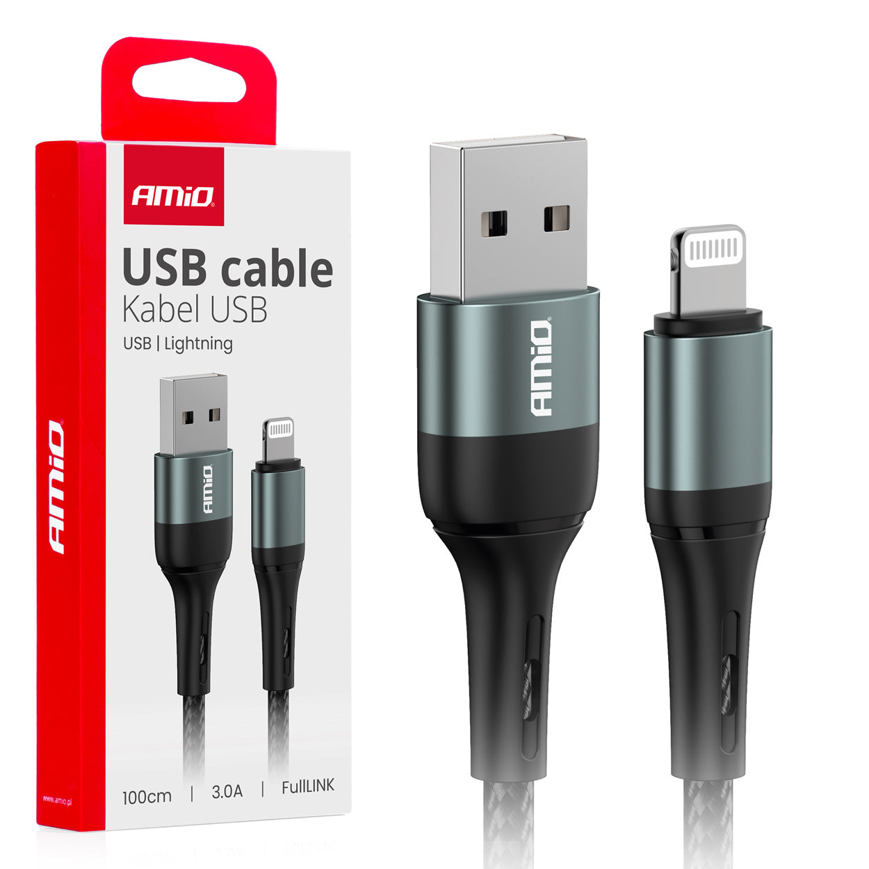 USB-A til Lightning-kabel på 100 cm med 3A opladning