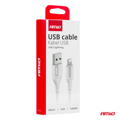 Detalje af USB-A til Lightning-kabel