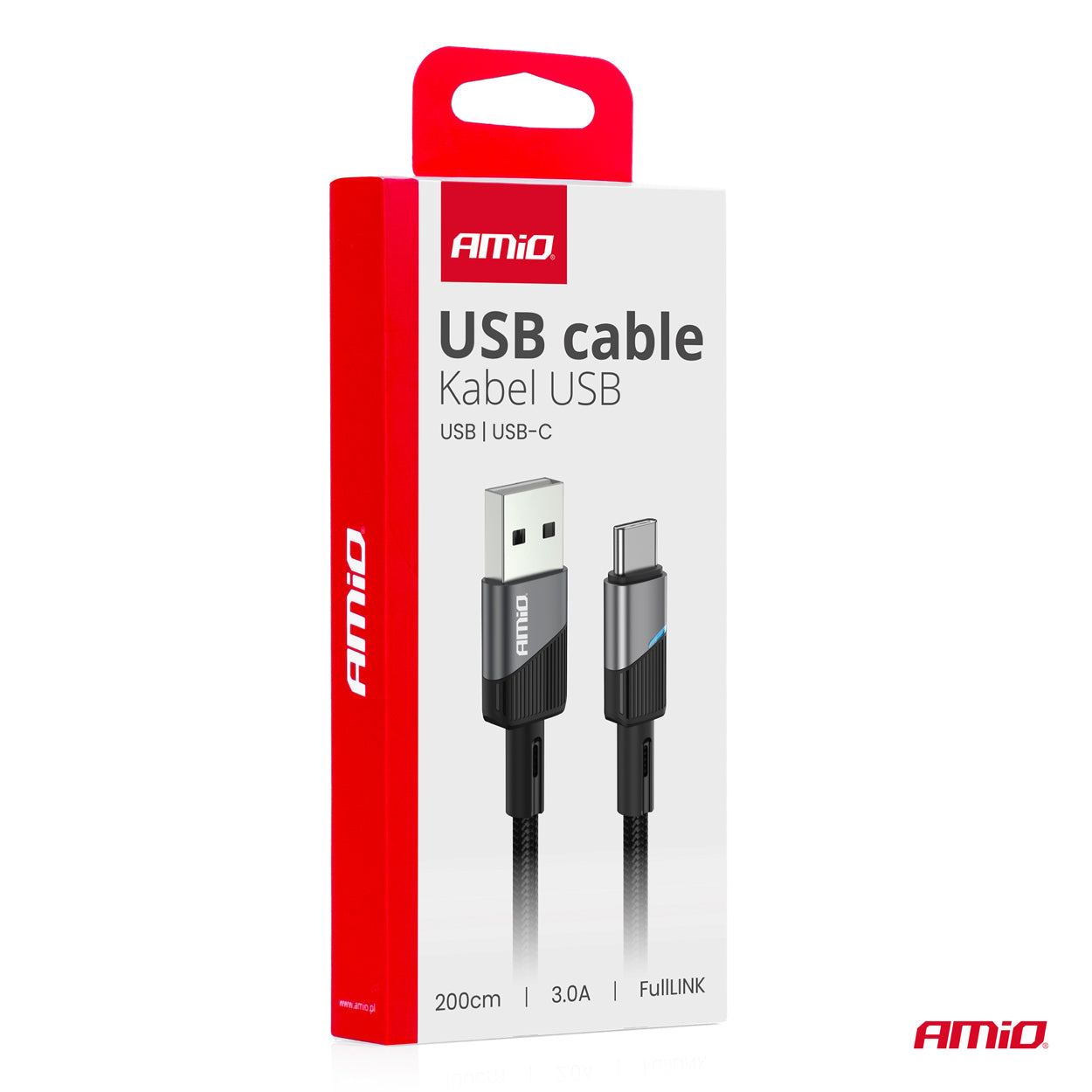 USB-A til USB-C-kabel med 3A opladning