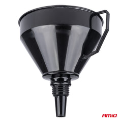 Sort tragt med integreret si til væsker