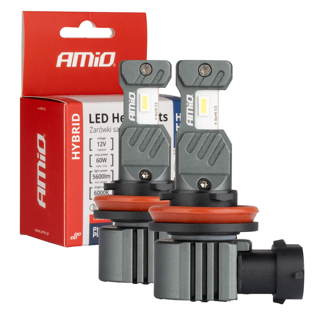 LED-pærer H8 H9 H11 H16 med 6000K og 60W