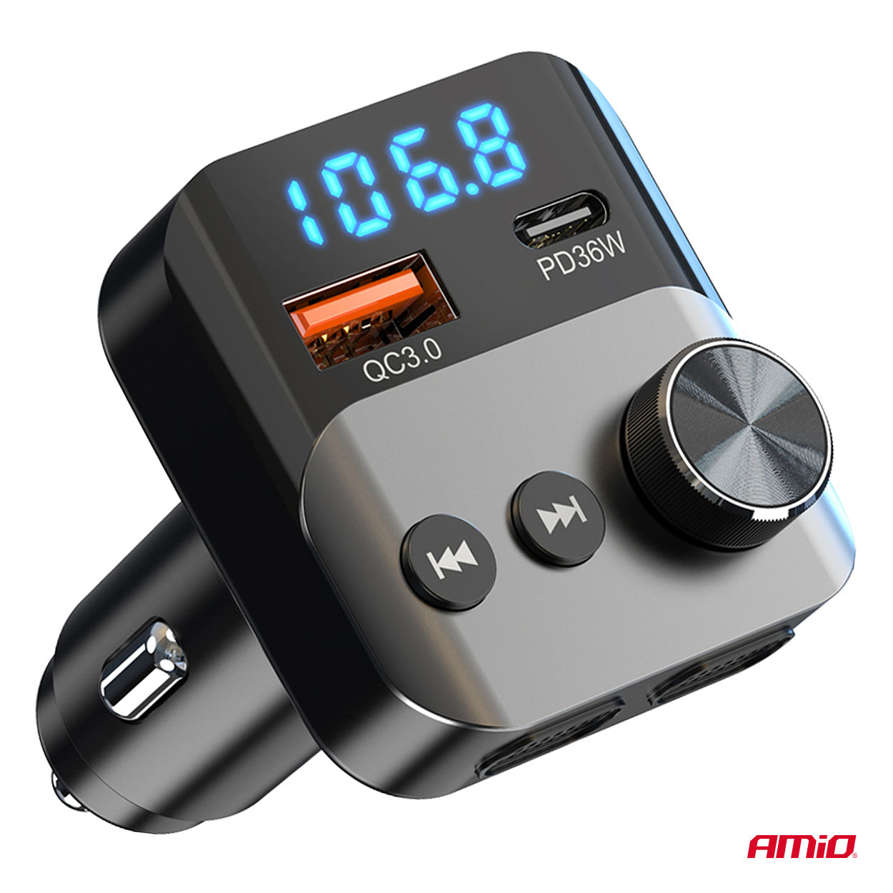 FM-transmitter til musik og håndfri opkald
