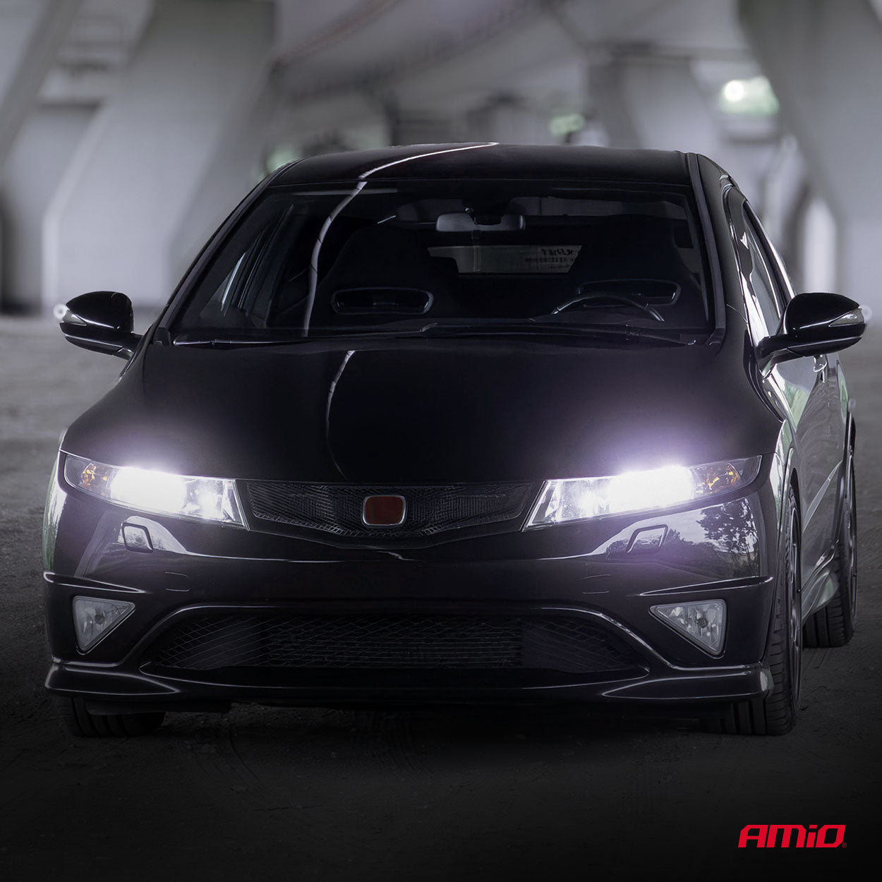 LED-forlygte H7 med sort aluminiumshus