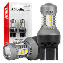 LED-pære 7443 W21/5W med 15 SMD 3030 LED'er