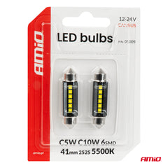 LED-pære med 6 SMD 2525 LED’er og hvid belysning