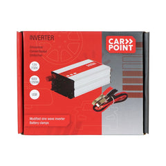 Carpoint-inverter 12V-230V 600W med batteriklemmer