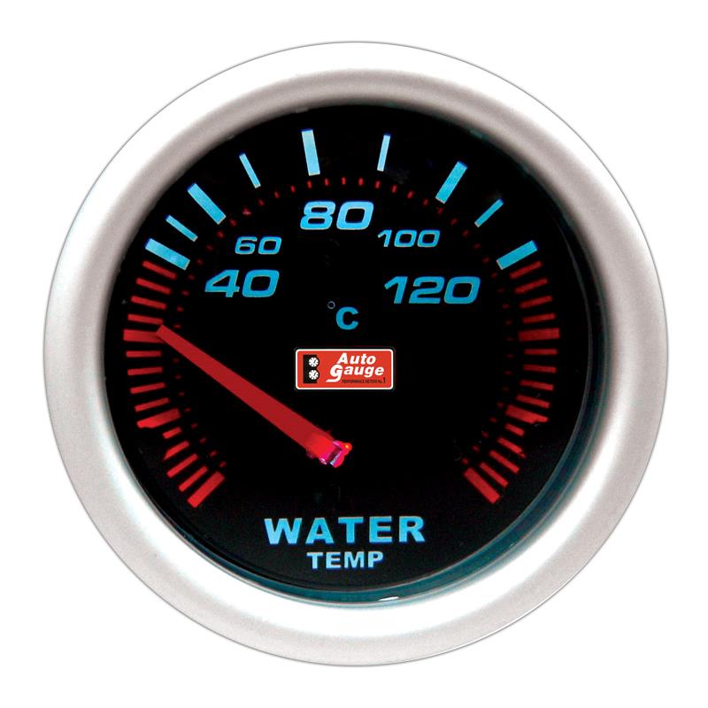 Vandtemperaturmåler sort 5,8 cm Auto Gauge