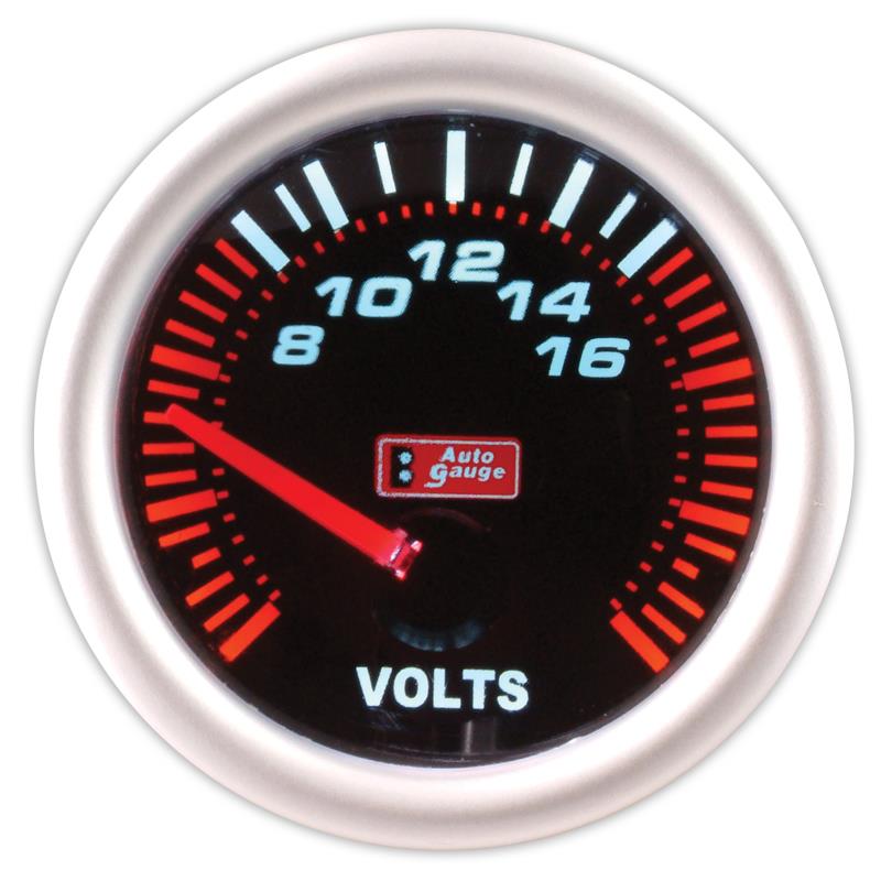 Voltmeter sort 2 tommer Auto Gauge