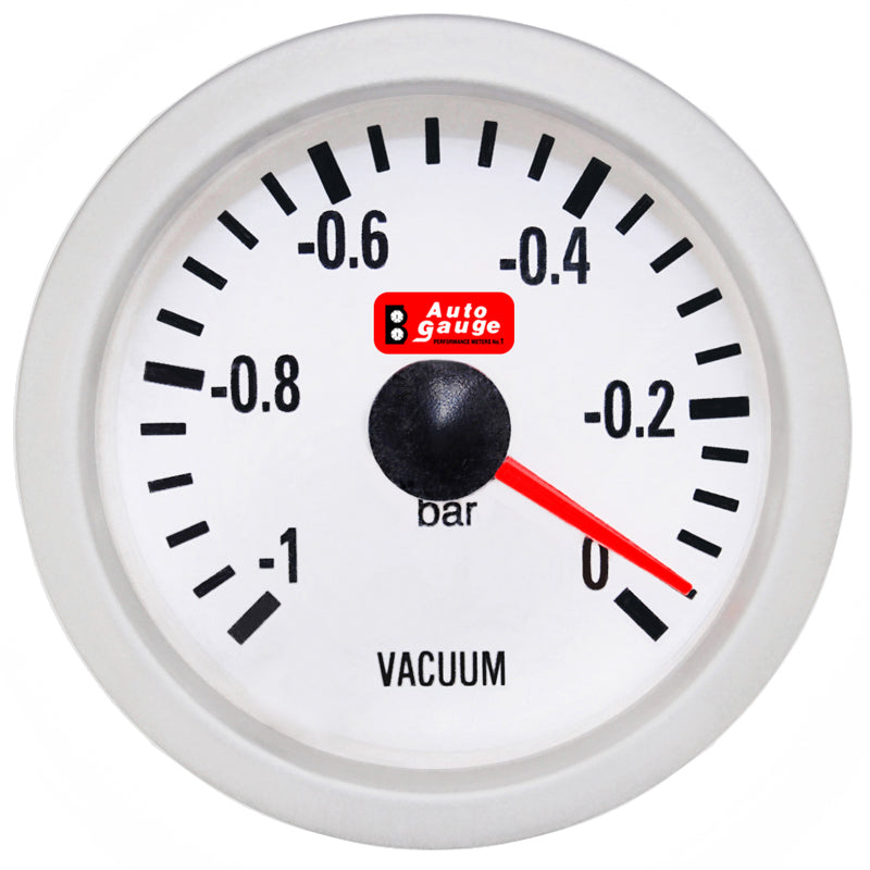 Vakuummåler hvid 2" Auto Gauge