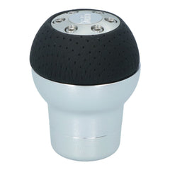 Carpoint gearknop i aluminium/sort læder, rund