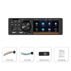 Universel - 4" 1-din radio m. Apple Carplay og Android Auto (kablet)