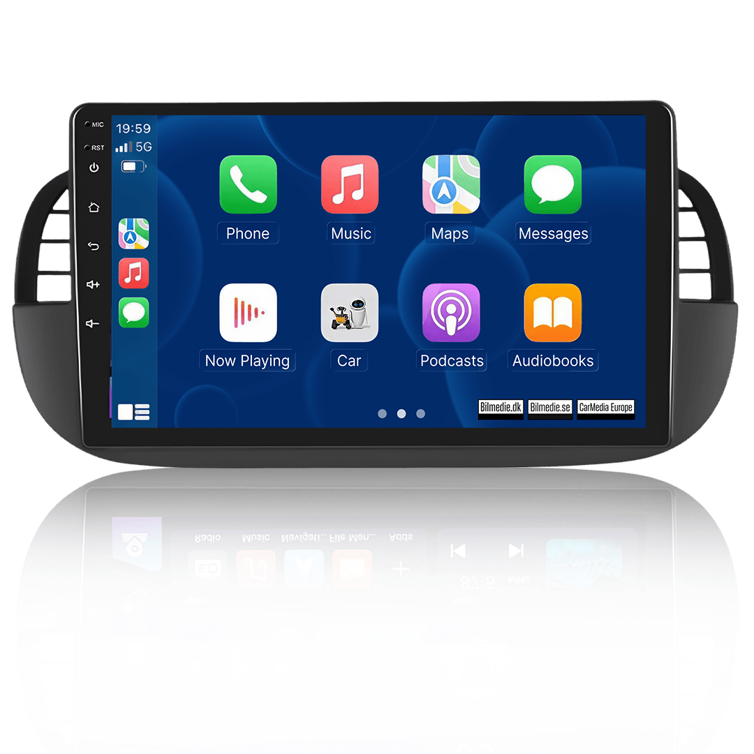 Fiat 500 07-15 - 9" Radio m. Apple CarPlay og Android Auto