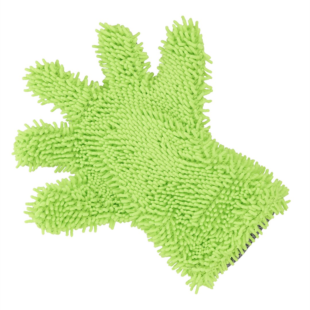 Mikrofiber vaskehandske med chenillefingre og mesh fra CARMOTION