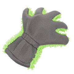 Vaskehandske i mikrofiber med chenillefingre og mesh