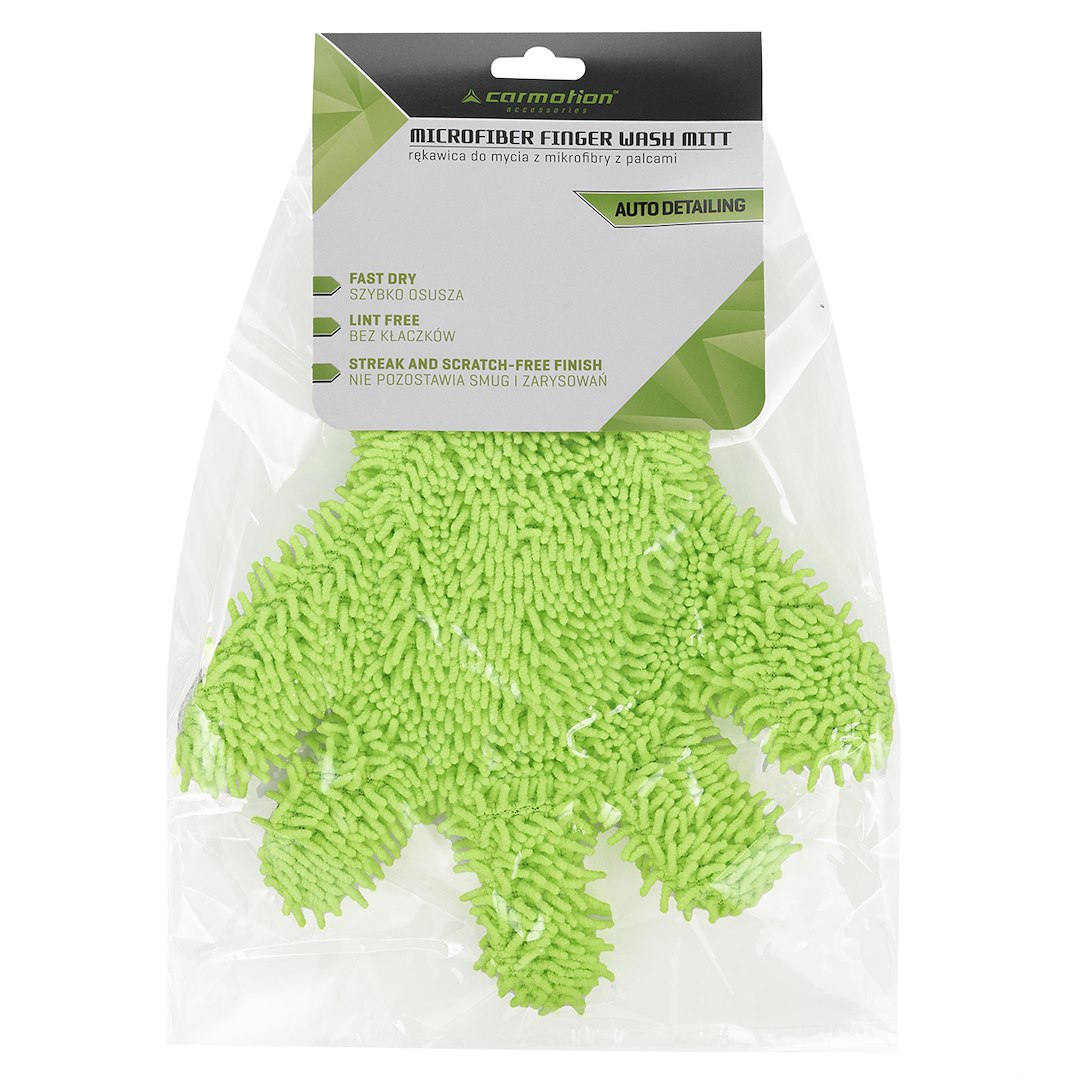 Mikrofiber chenille vaskehandske med mesh