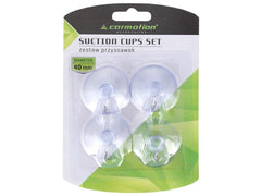 Sugekopper med kroge i transparent udførelse, 40 mm