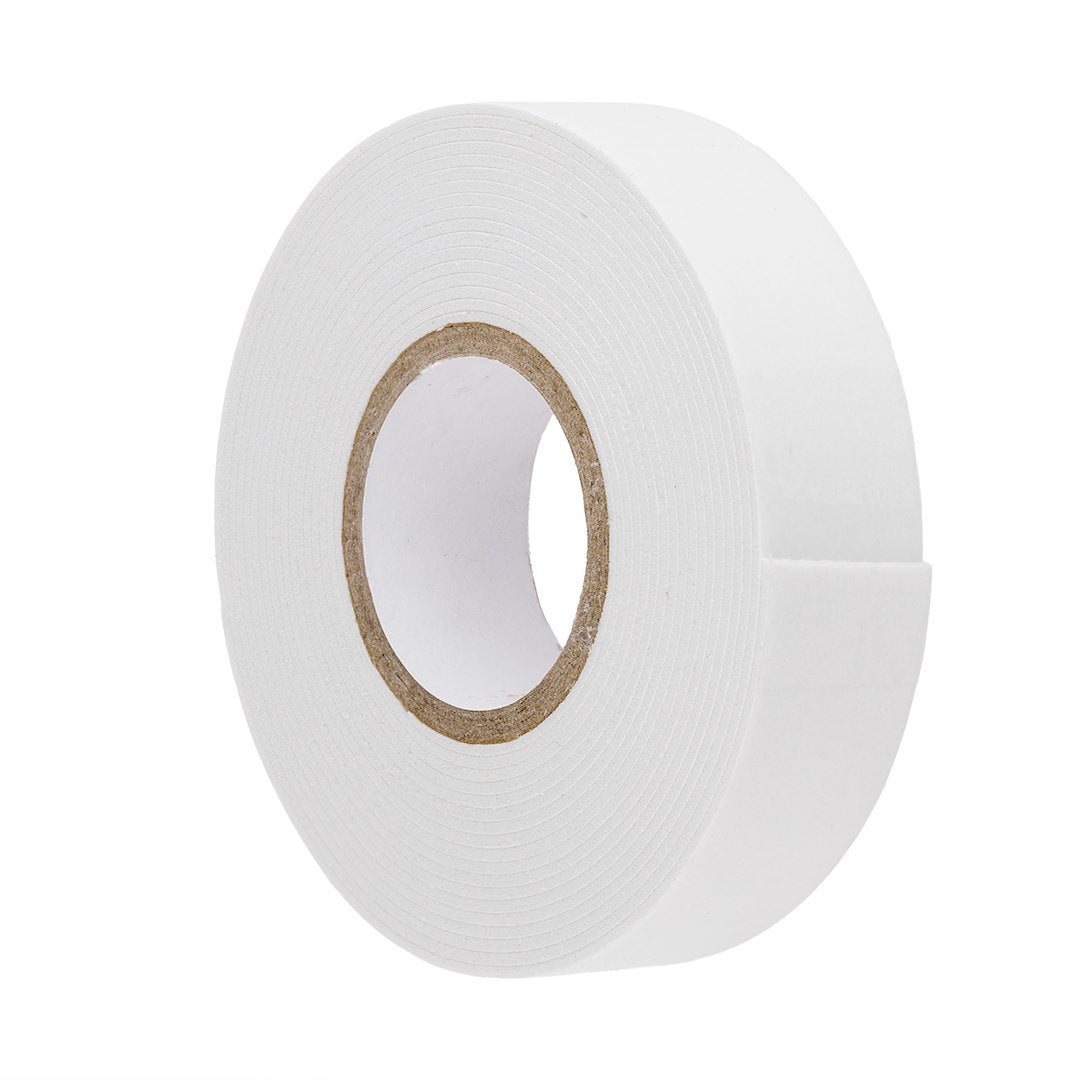 Dobbeltklæbende skumtape 1 mm x 19 mm x 3 m i hvid