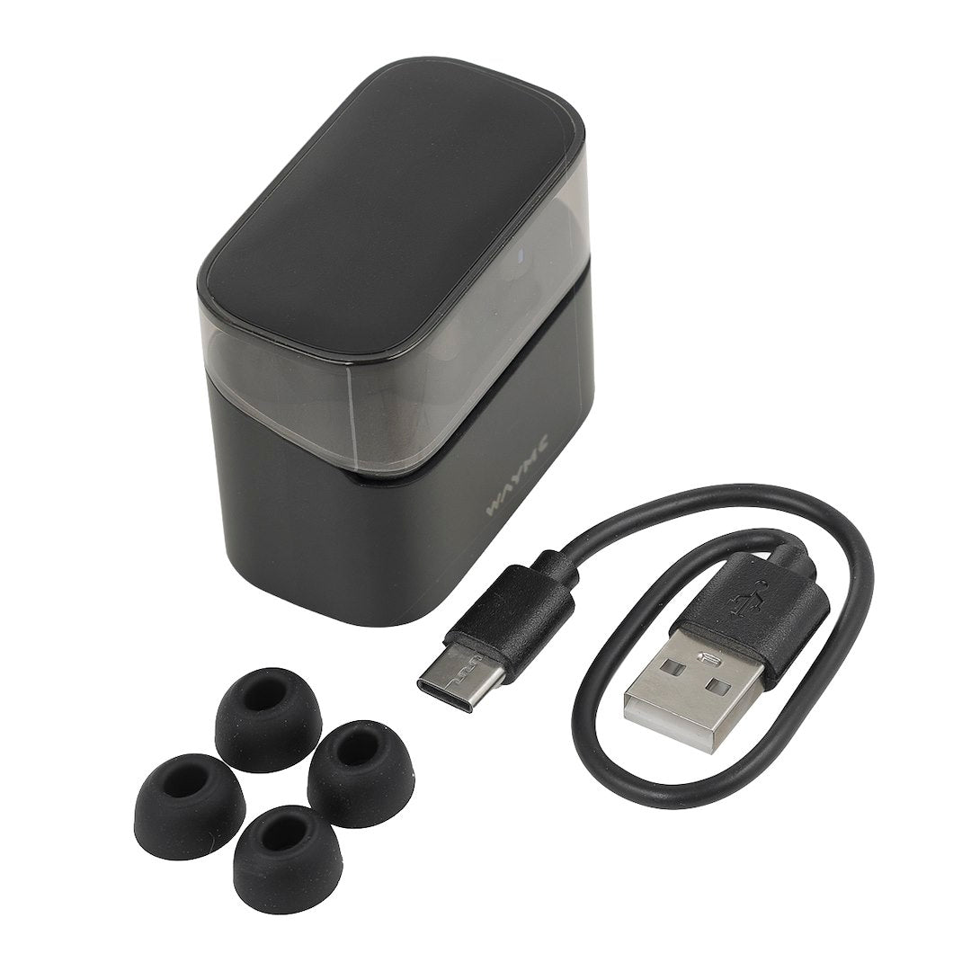 In-ear høretelefoner med ladeetui og USB-C opladning