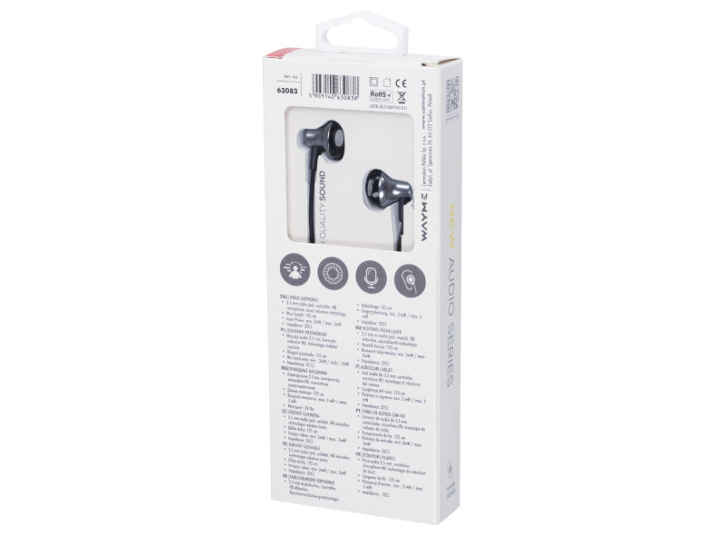 WAYME øretelefoner med 125 cm kabel og 3,5 mm audio jack