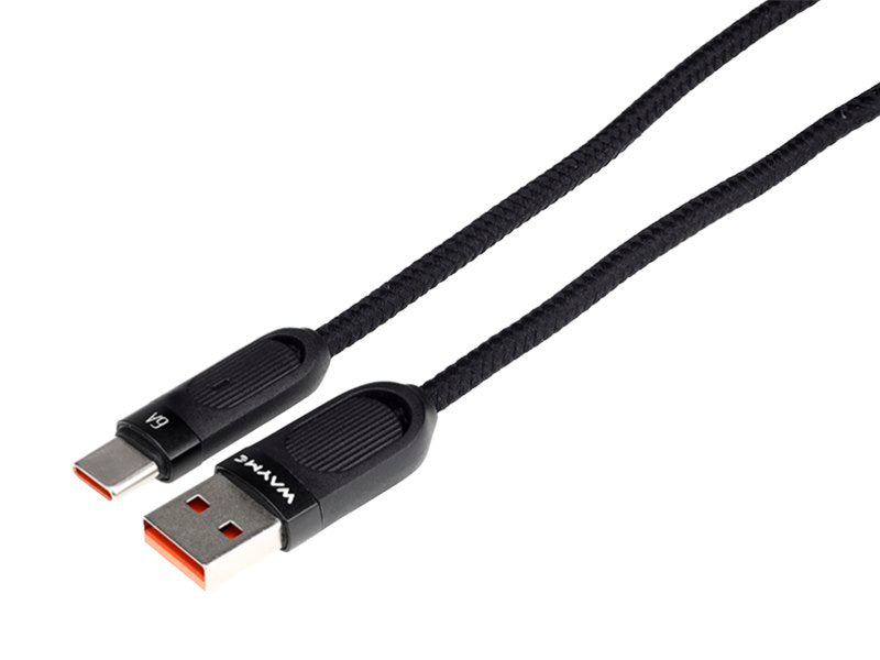 USB til USB-C ladekabel med mikrofiberfletning og spiralform