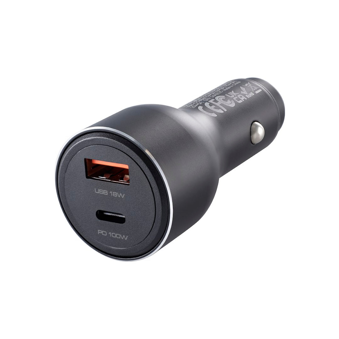 WAYME biloplader 12/24V med USB-C PD 100W og USB-A QC 18W