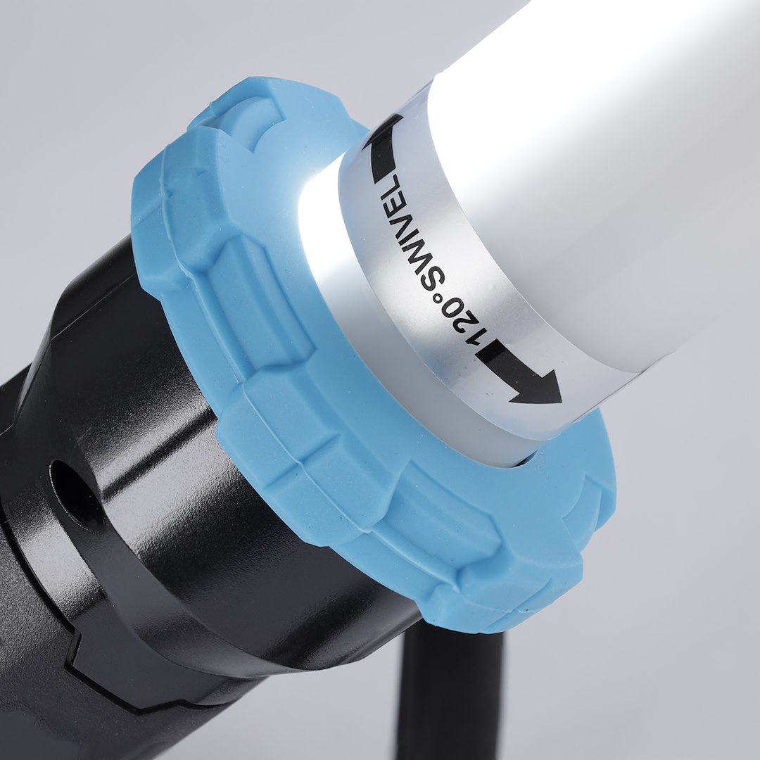 Underhood LED arbejdslampe med gummibelagte clips