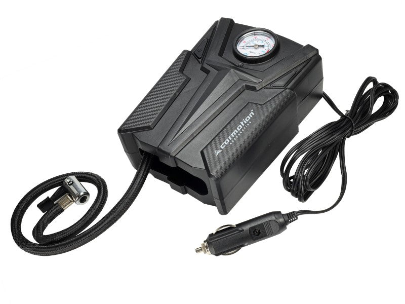 12V luftkompressor med cigarettaenderstik og analogt manometer