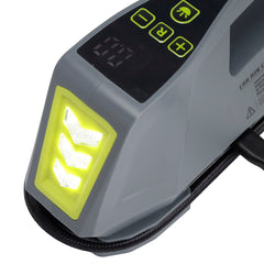 Kompakt luftkompressor til 12V og 230V med LED-lommelygte